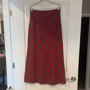 Promise Red Plaid A-Line Skirt